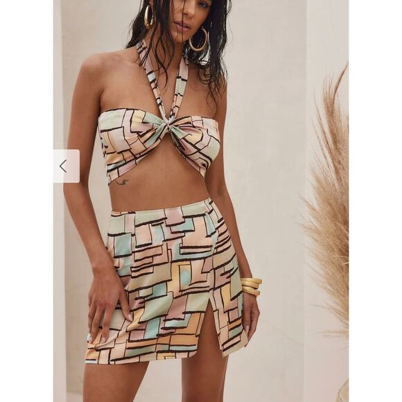 Valentyna Pastel Printed Mini Skirt - Picture 1 of 5